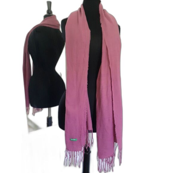 United Colors of Benetton Pink Fringe Wide Scarf Shawl - Picture 6 of 6